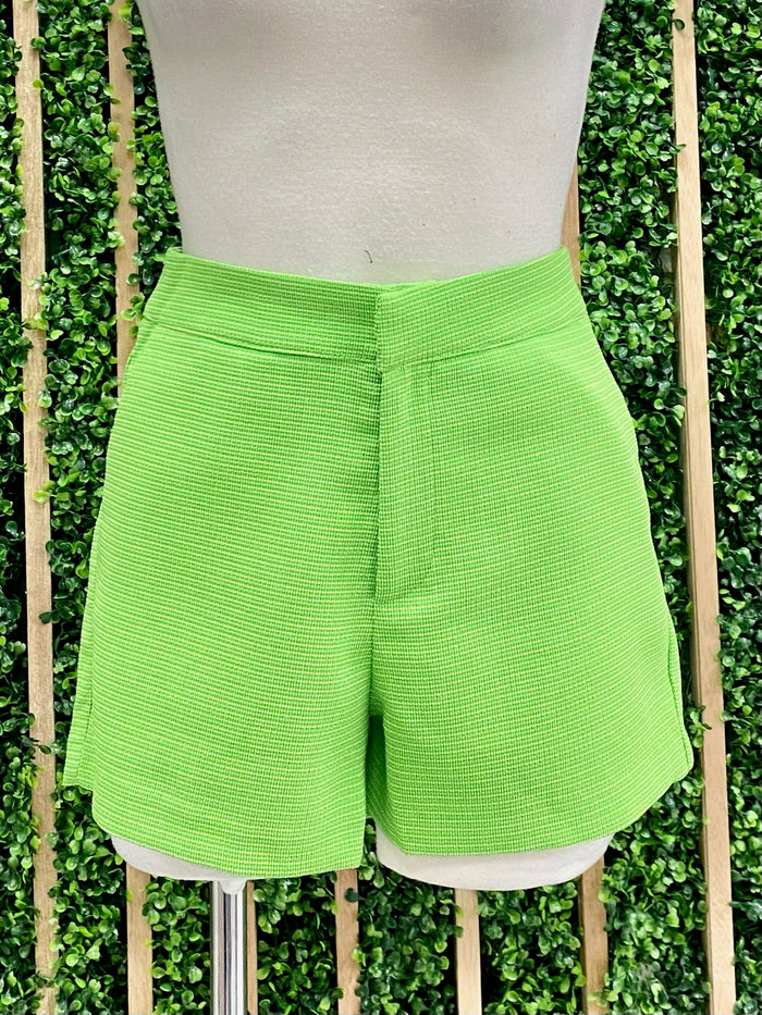 Green Textured Short