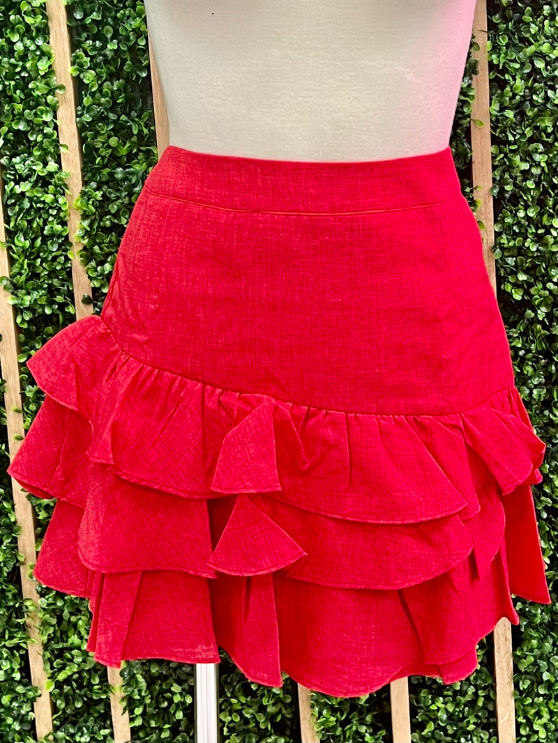 Red Ruffled Skirt