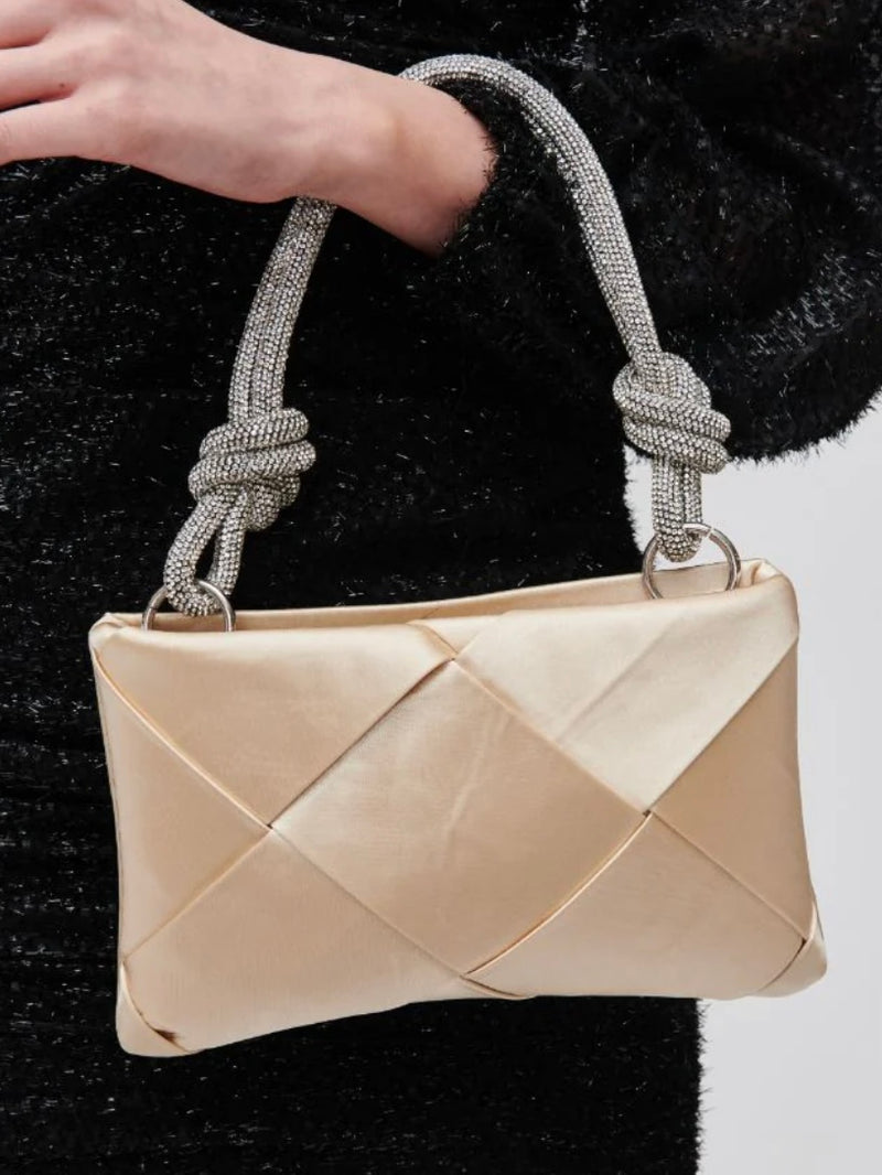 Delicate Rhinestone Handle Night Bag