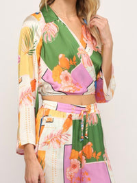 Orange Tropical Print Top