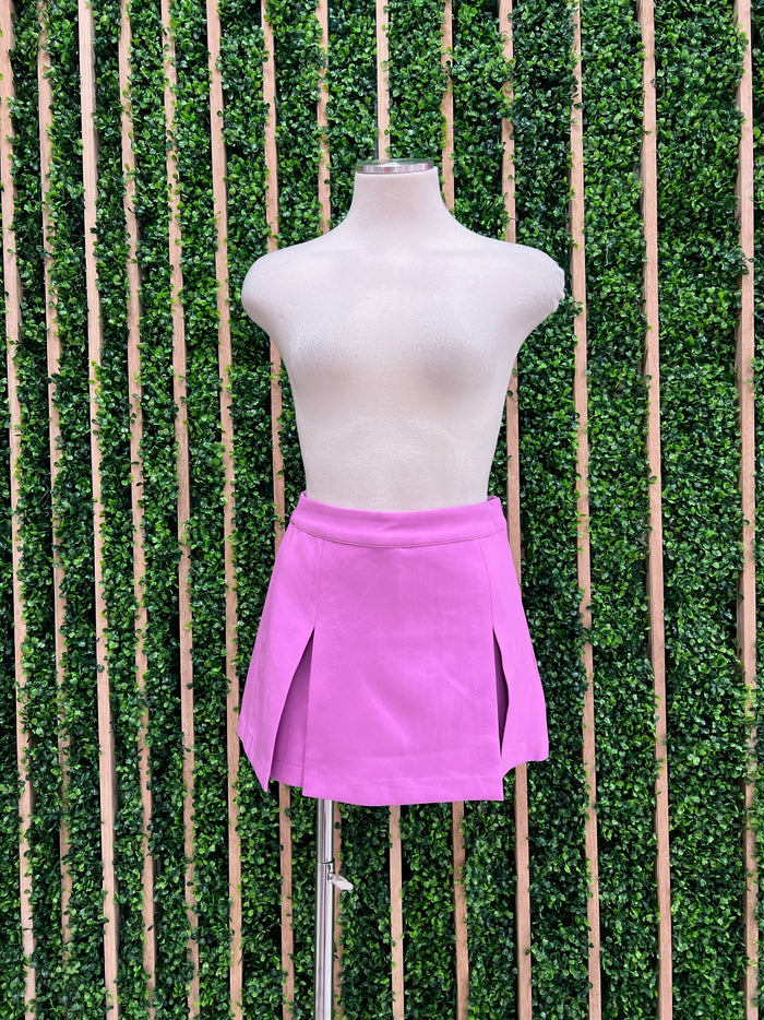 Pink Panel Slit Skort
