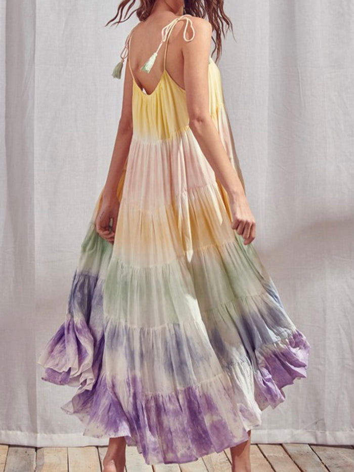 Rainbow Tie Dye Midi Dress