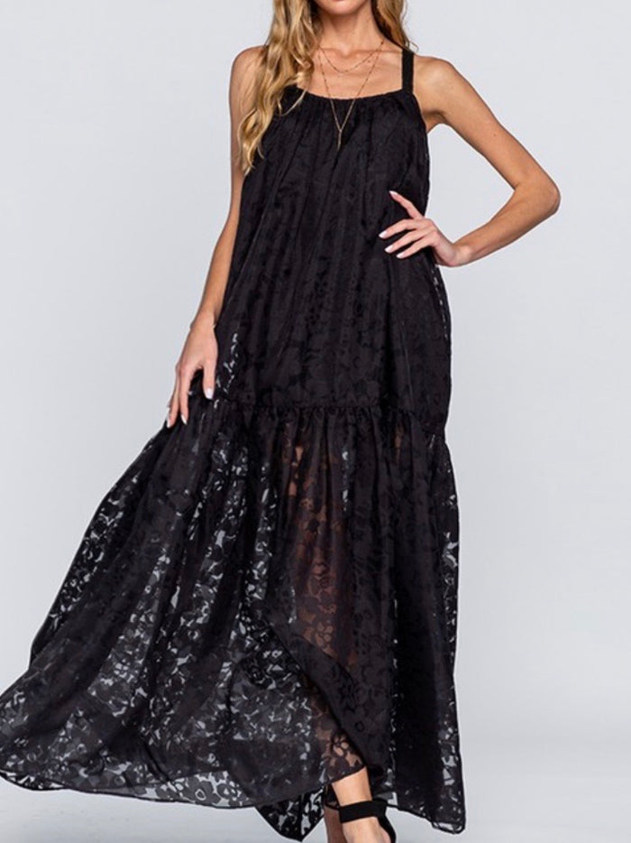 Floral Organza Maxi Dress