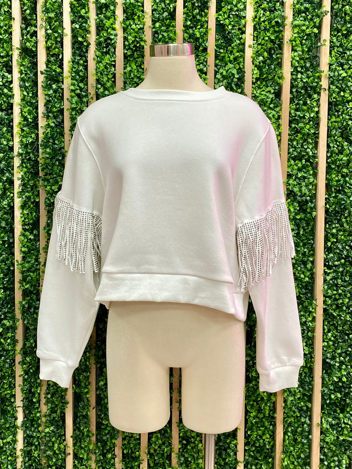 Back Fringe Sweater