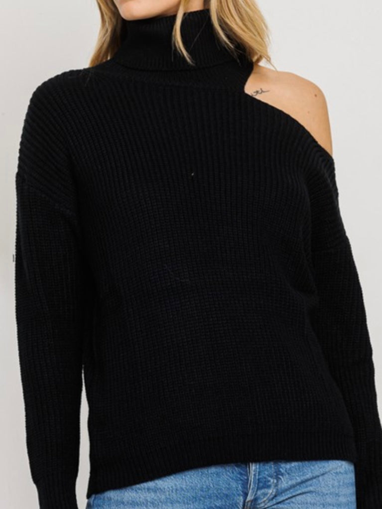 Shoulder Cutout Sweater