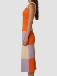 Exquisite Stunning Color Block Midi Dress