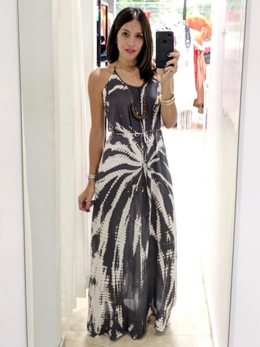 Grey Tie Dye Maxi Dress