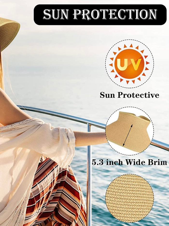 Large Brim Foldable Straw Visor