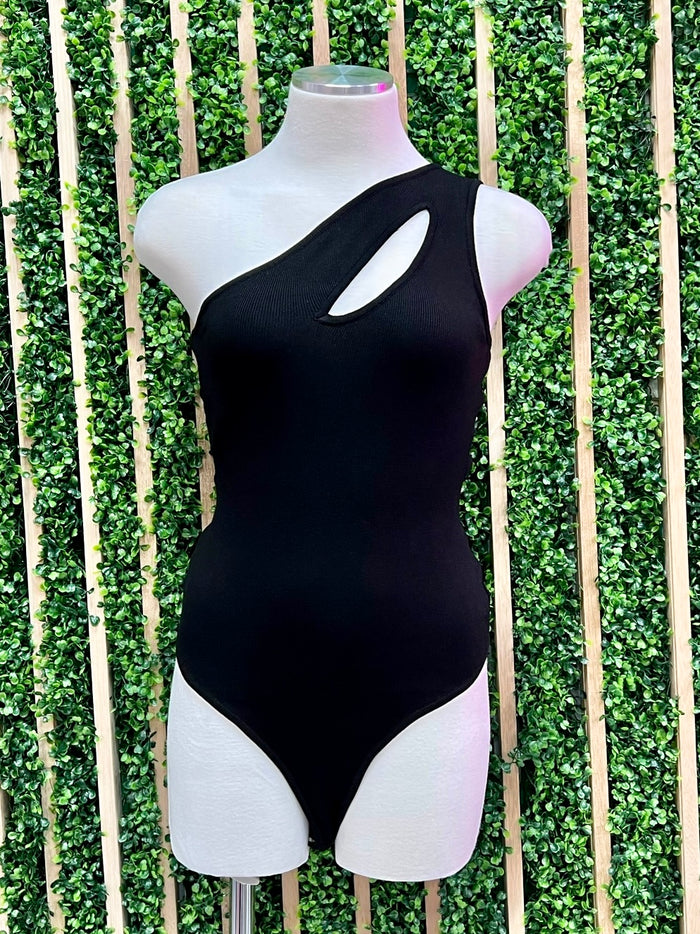 Keyhole One Shoulder Basic Bodysuit
