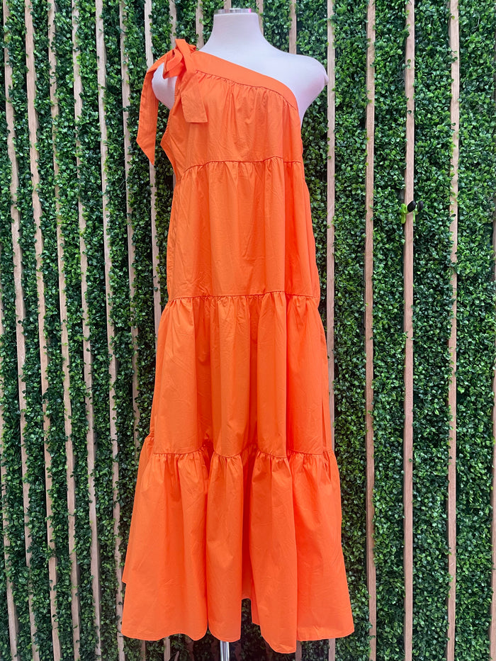 Tiered One Shoulder Maxi Dress