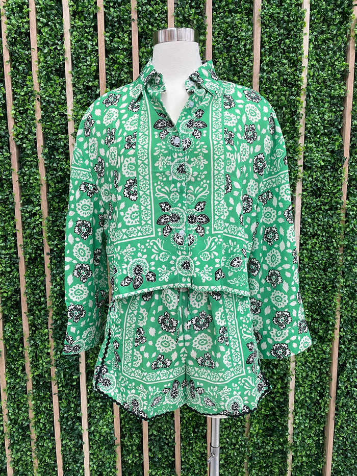 Green Bandana Blouse