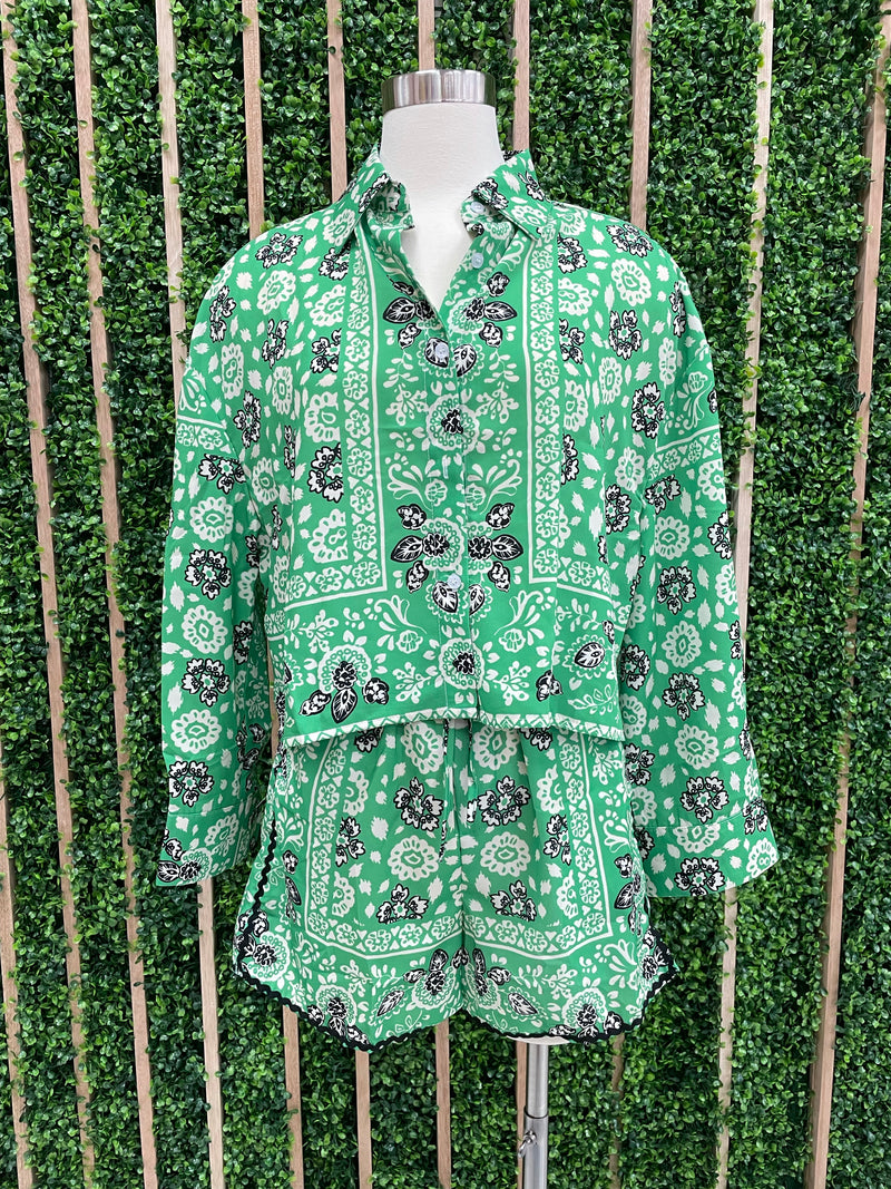 Green Bandana Blouse