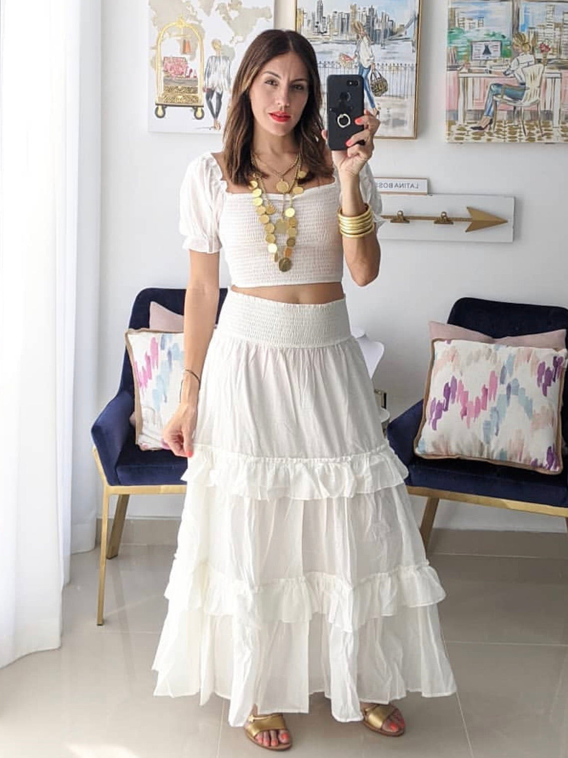 Boho Off Shoulder Crop Top