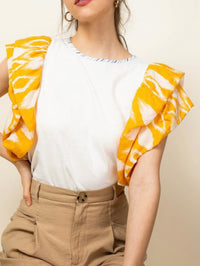 Mustard Angel Sleeves Top