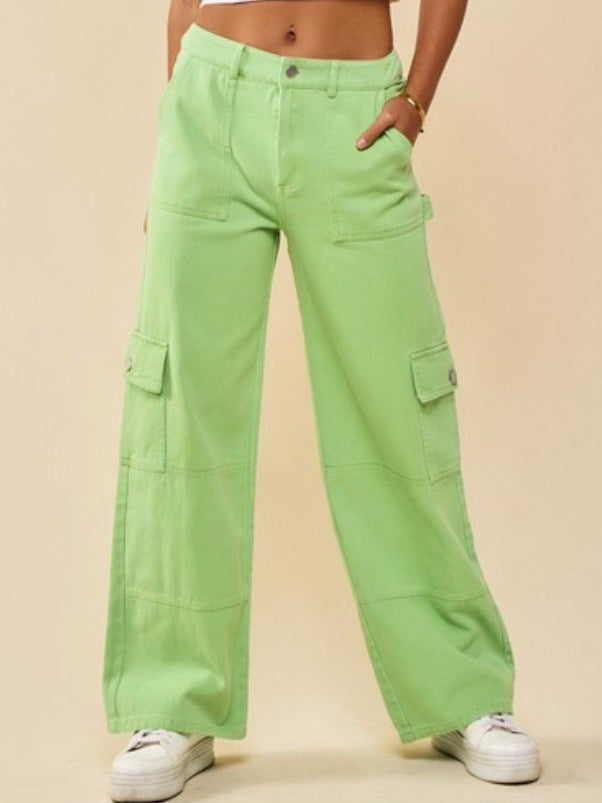 Mid Waist Cargo Pants