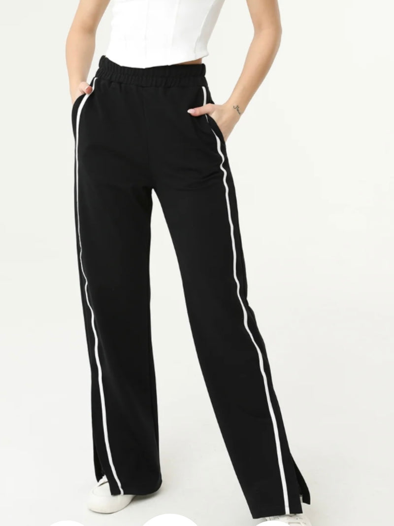 Black Trim Detail Wide Leg pant