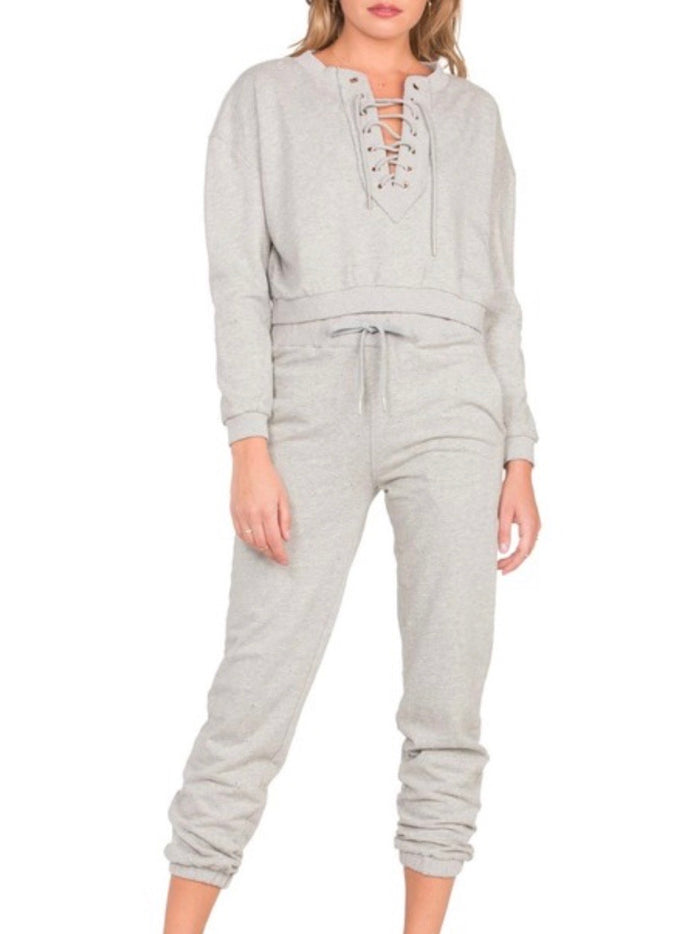 Distressed Grey Jogger Set