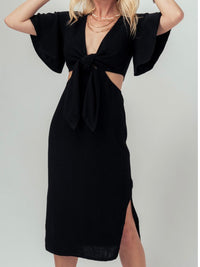 Black Cutout Midi Dress