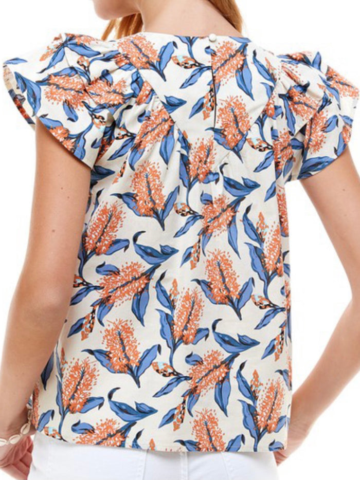 Blue Botanical Top