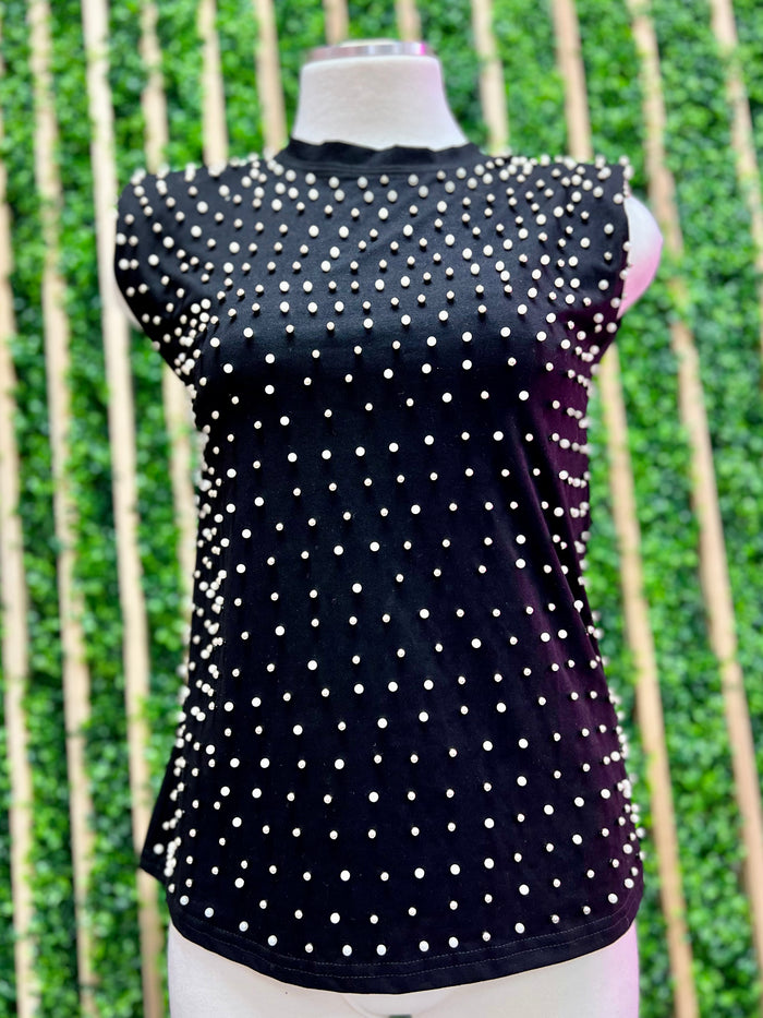 Pearl Studded Muscle Top