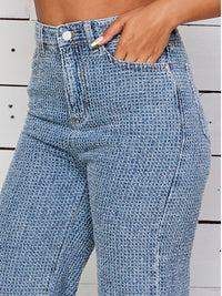 Straight Leg Textured Denim