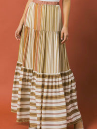 Neutral Stripes Maxi Skirt