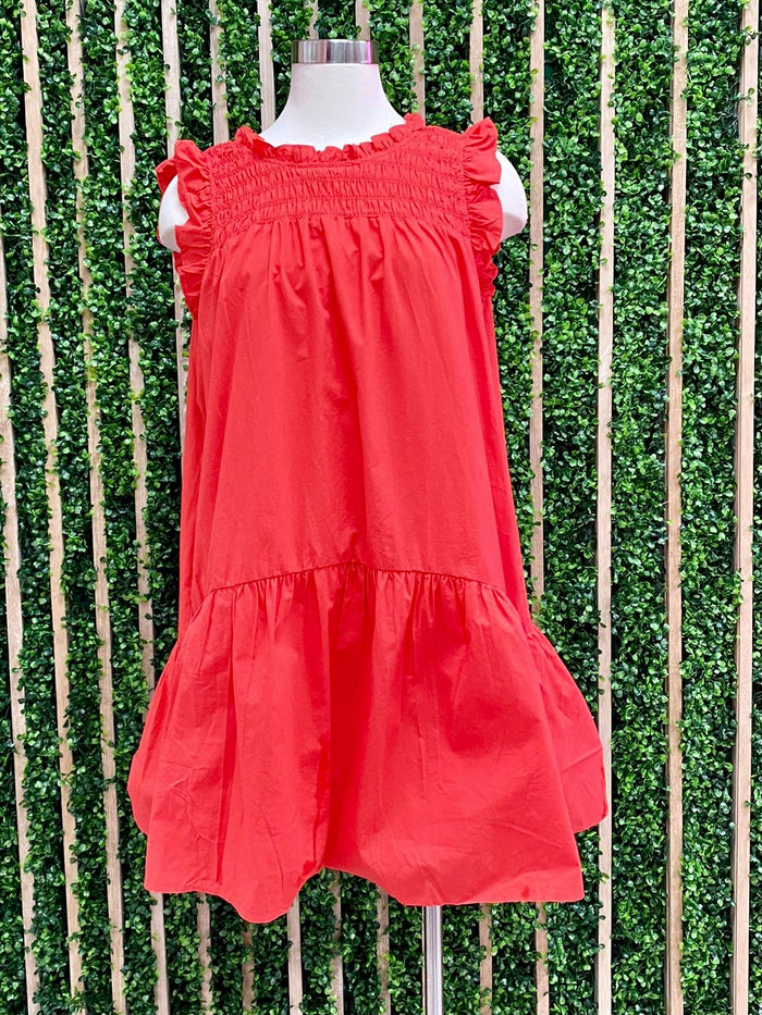 Angel Sleeves Smocked Short Dress