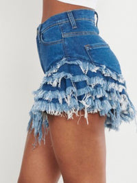 Ruffled Denim Short