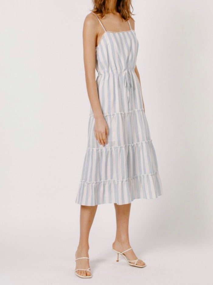 Blue Stripes Midi Dress