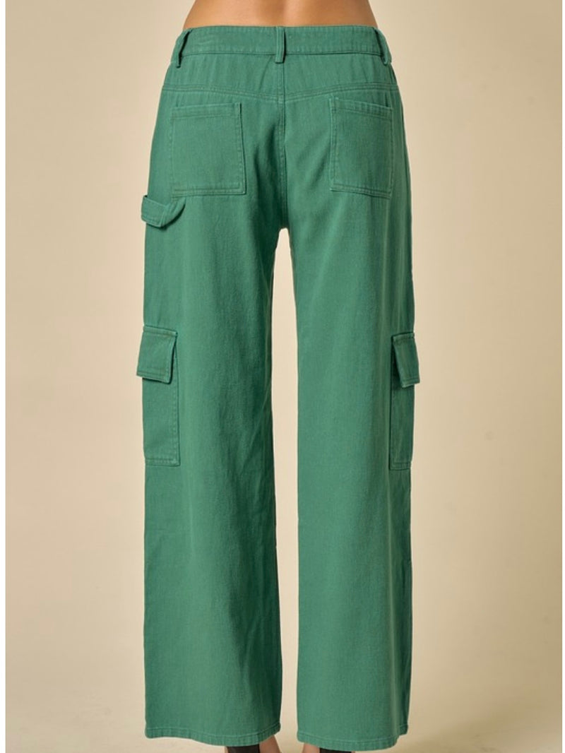 Mid Waist Cargo Pants