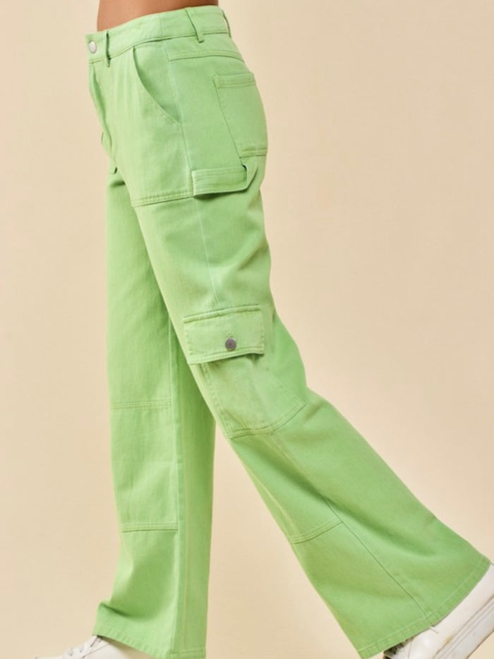 Mid Waist Cargo Pants