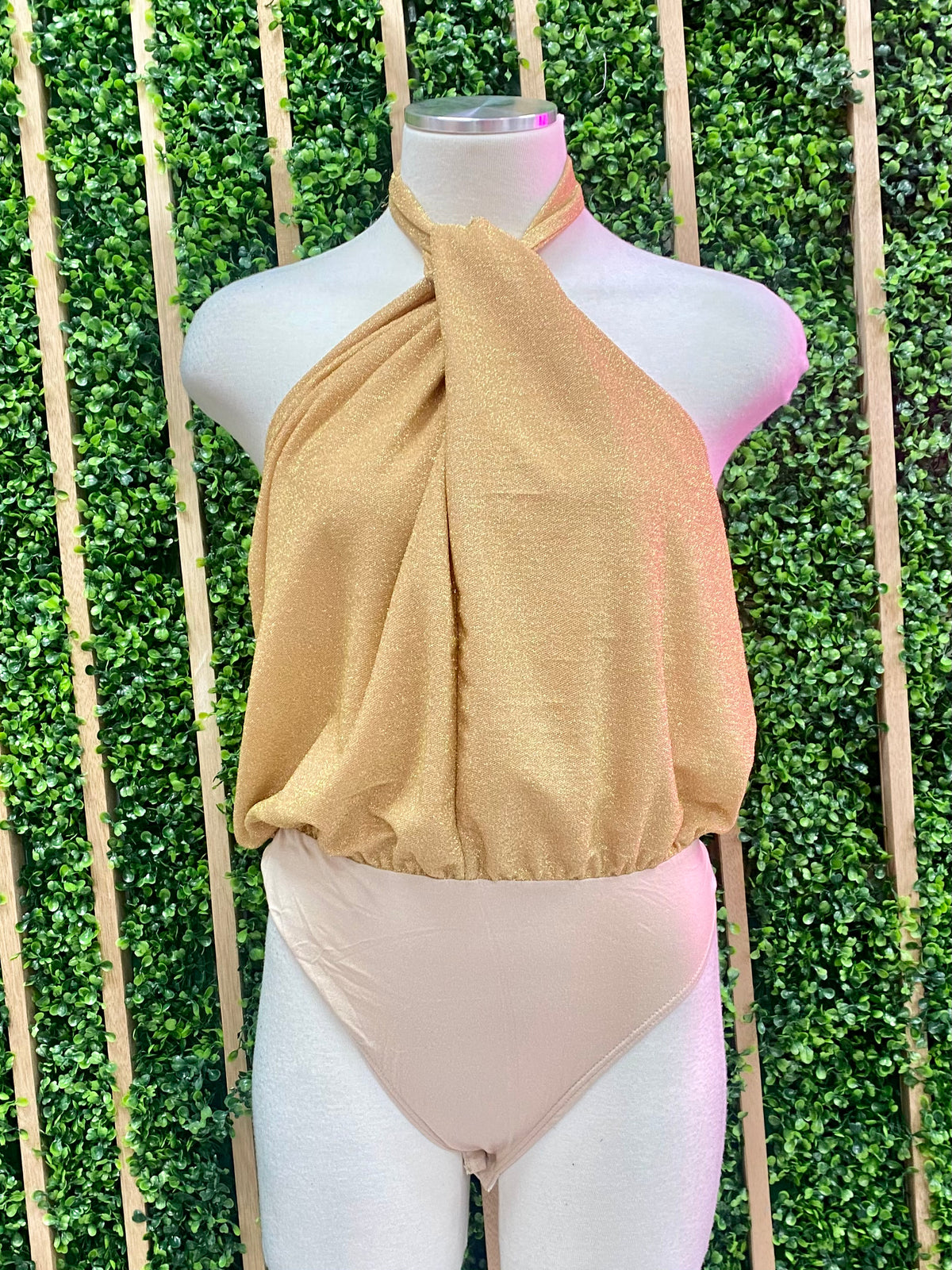 Front Twist Gold Bodysuit