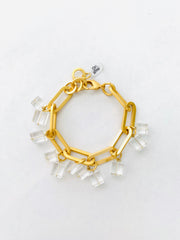 Acrylic Cube Gold Bracelet