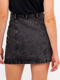 Black Denim Mini Skirt