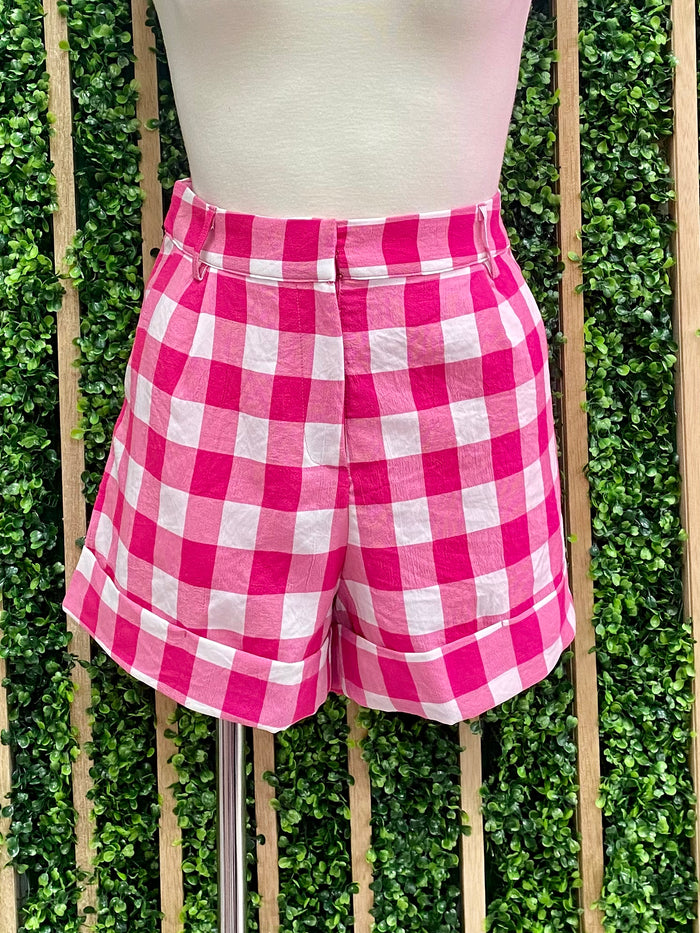 Pink Gingham Short