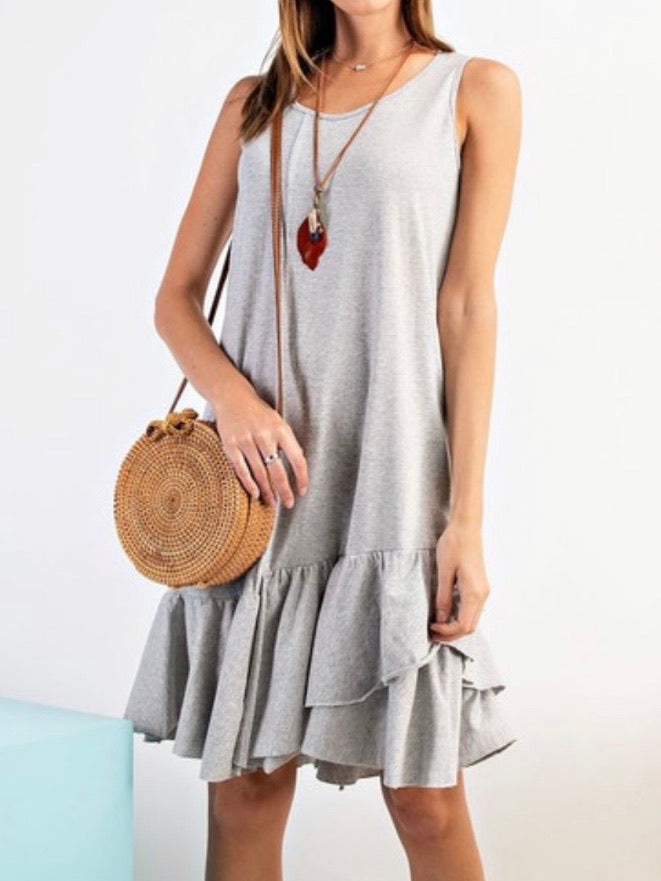 Tiered Sleeveless Midi Dress