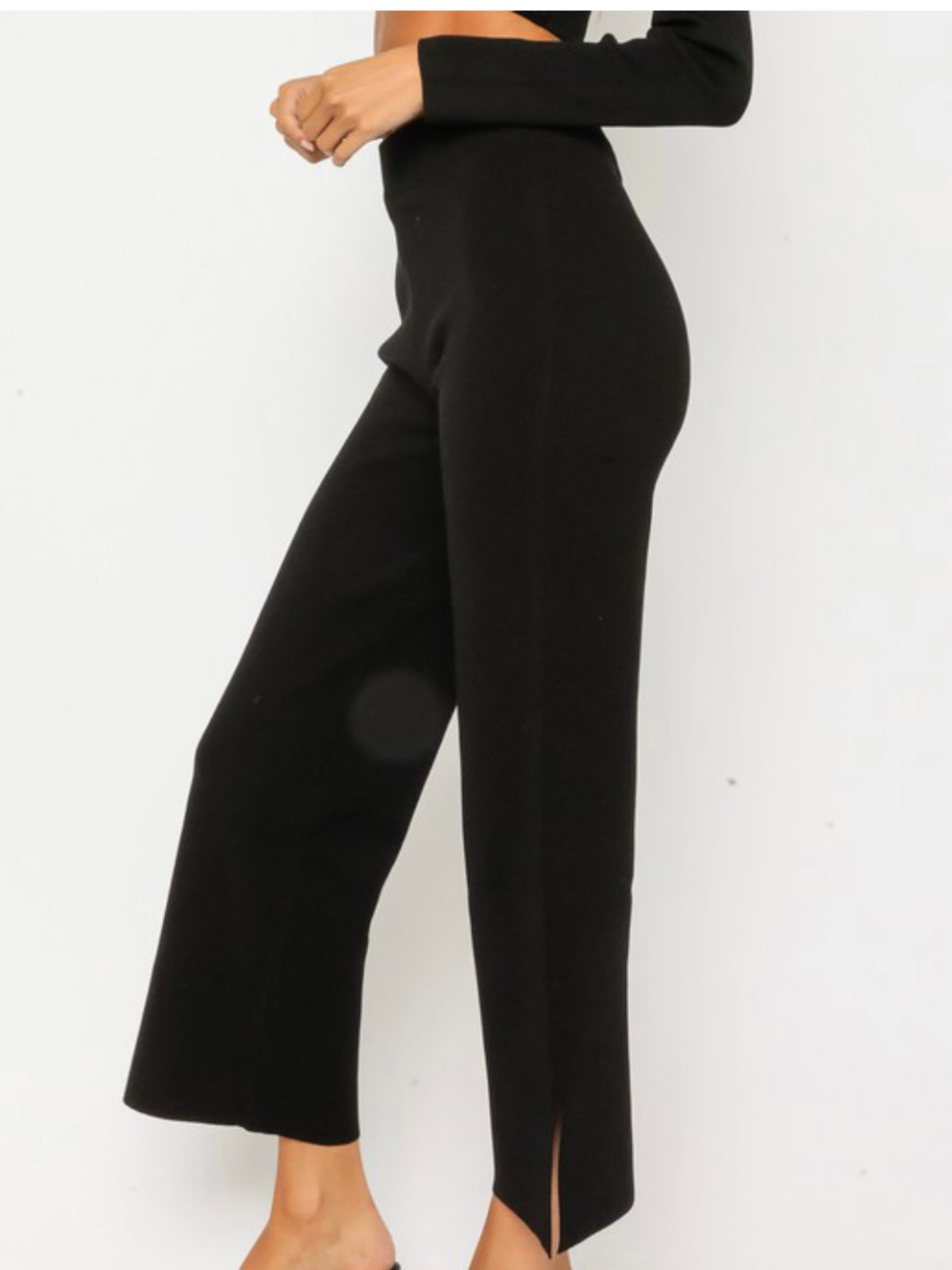 Black Culote Sweater Pants