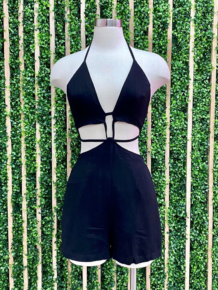 Cutout Halter Romper