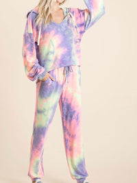 Bright Tie Dye Hoodie Loungewear Set