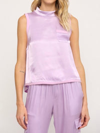 Lavender Satin Cargo Jogger