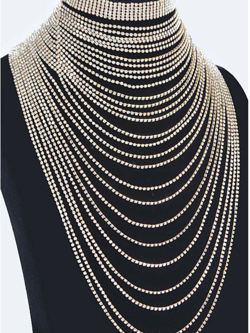Multi Layered Rhinestone Necklace