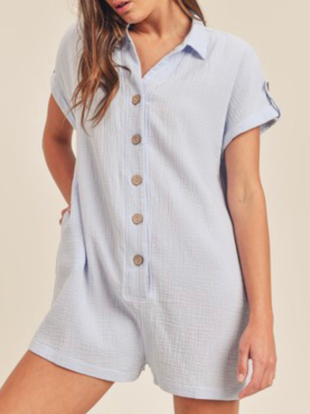 Gauze loose Romper