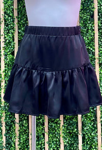 Satin Finish Ruffled Skort