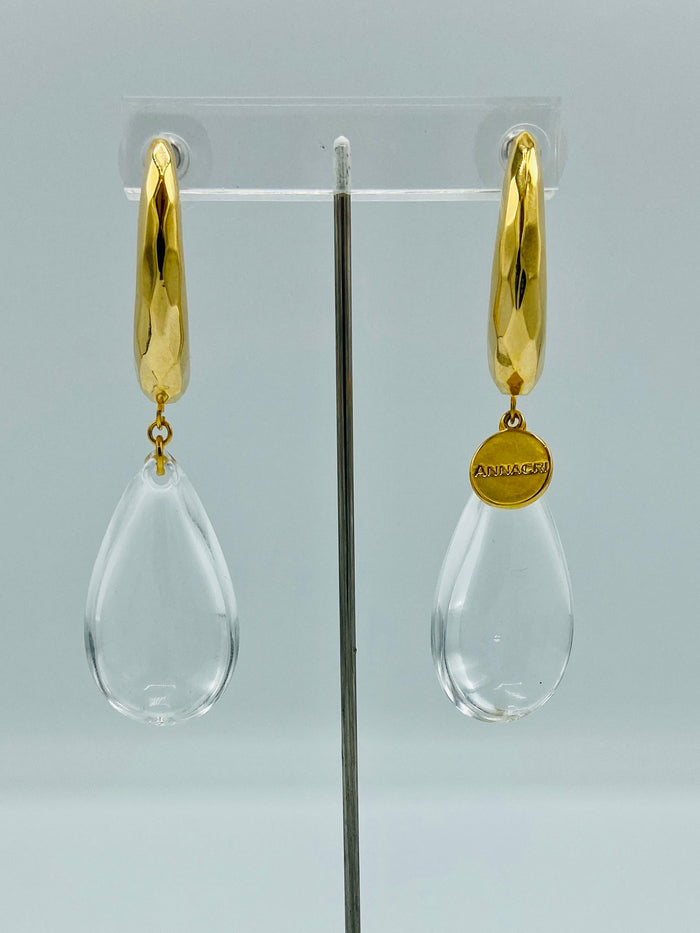 Large Drop Huggie Earring