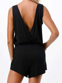 Black U Neck Romper