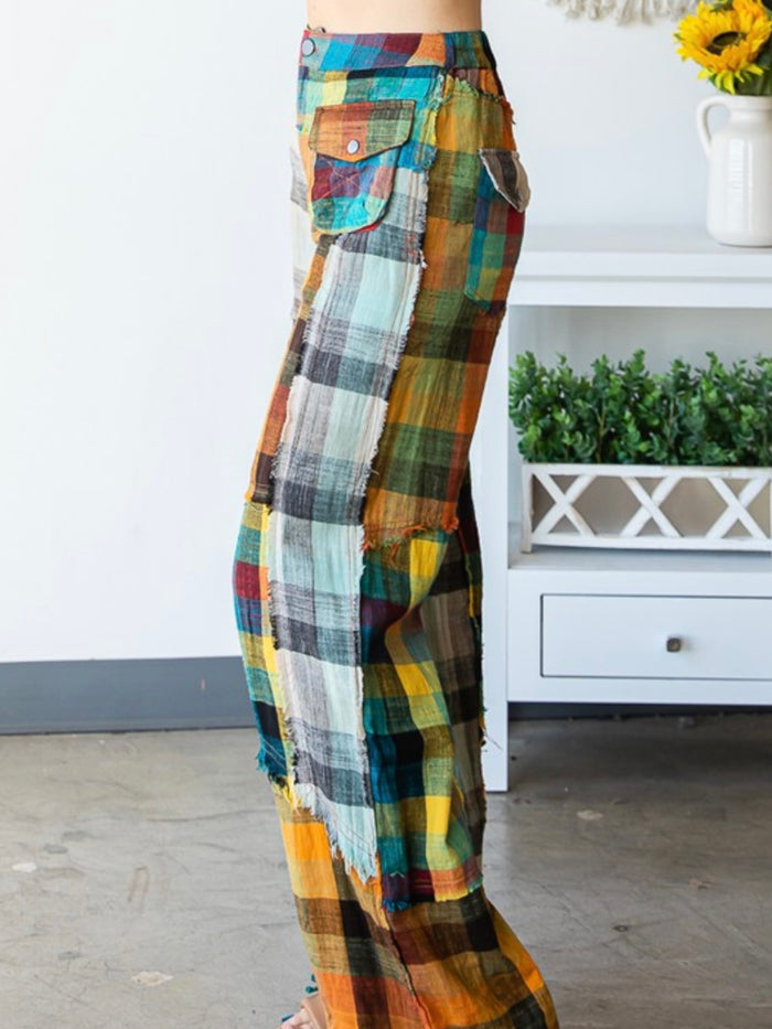 Bright Plaid Wide Leg Pant