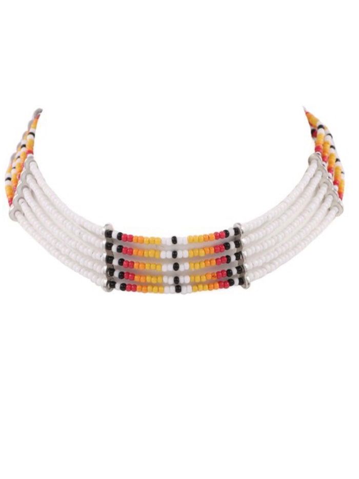 Multicolor Seed Beaded Choker