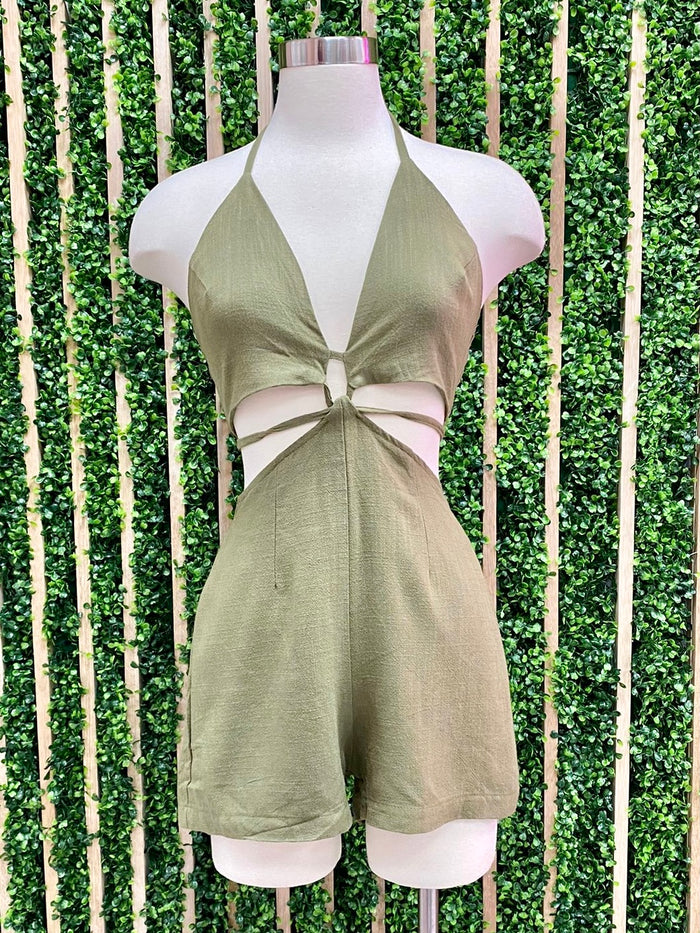 Cutout Halter Romper