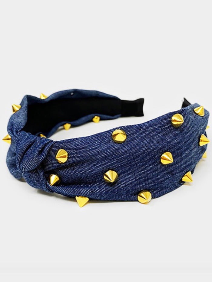 Denim Studded Headband