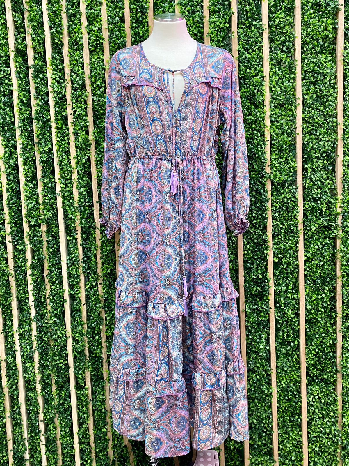 Blue Paisley Maxi Dress